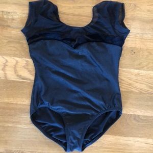 Black sparkle velvet leotard, adult medium